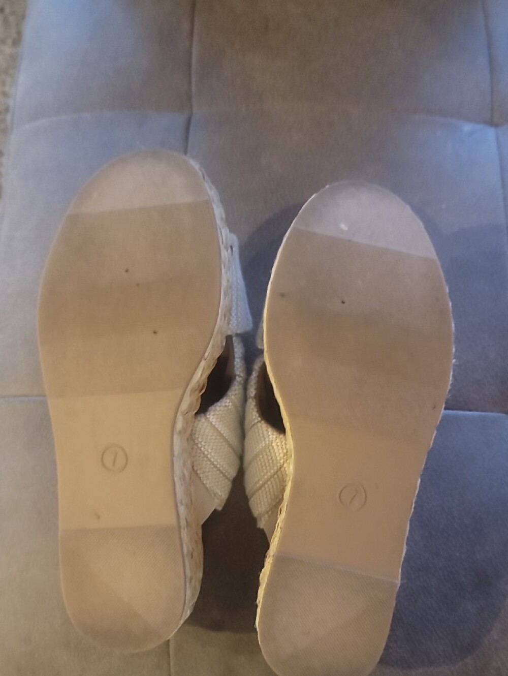 Women’s Cream Universal Thread Woven Espadrille Platform Sandal Sz 7 - Picture 6 of 7